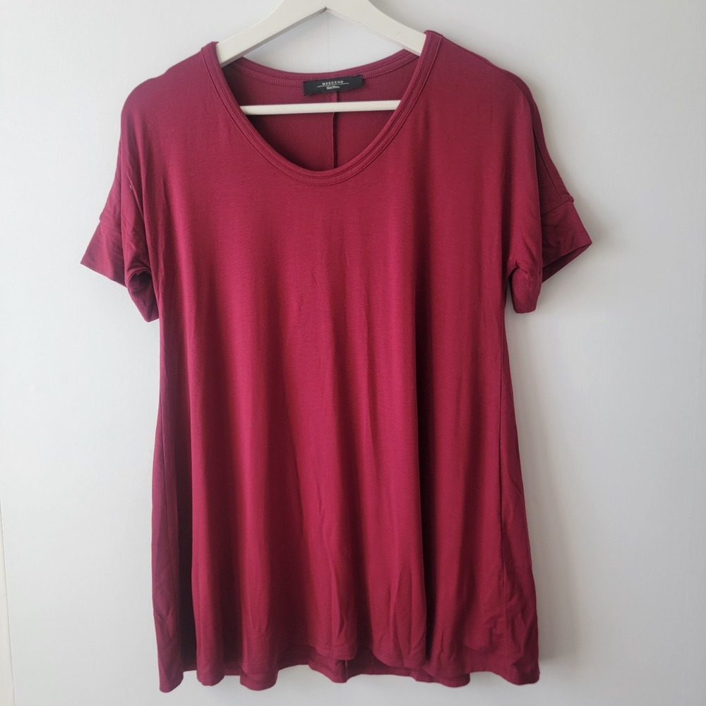 Weekend Max Mara women's Short Sleeve Tunic Top size M crew-neck